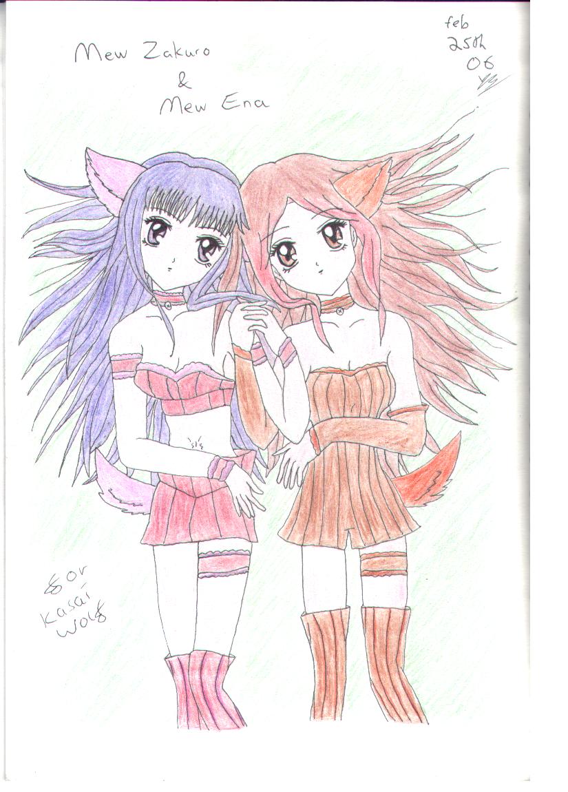 Mew Zakuro & Mew Ena *request for kasai wolf* by Little_Miss_Anime