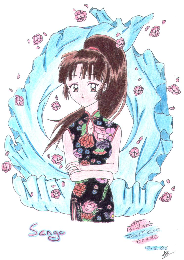 Sango *Bridget Jones art trade* by Little_Miss_Anime