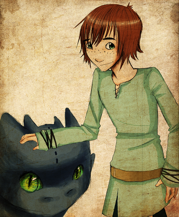 Hiccup and Toothless by LivingUnderGrace