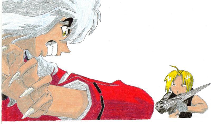 Inuyasha vs. Ed (for shadow-alchemist1) by Living_Dead_Girl