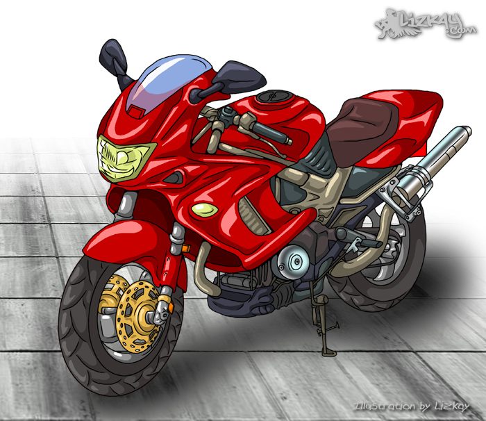 Honda - SuperHawk Illustration by Lizkay