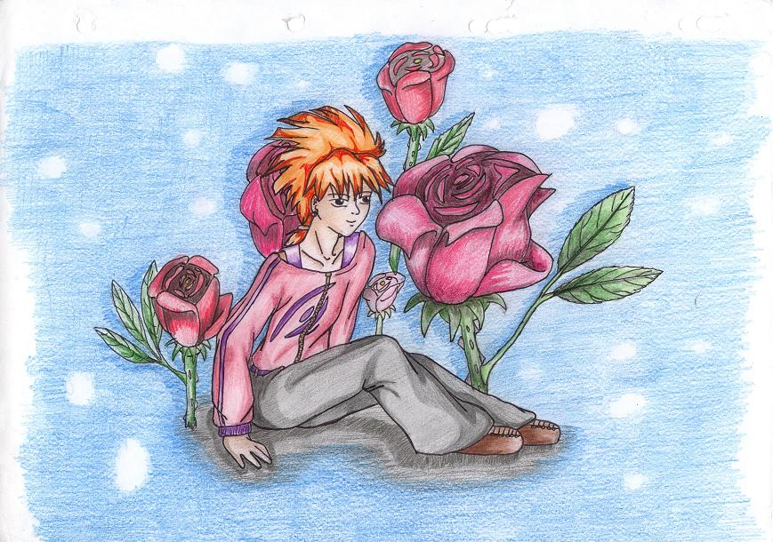 Boy in the roses by Loesje