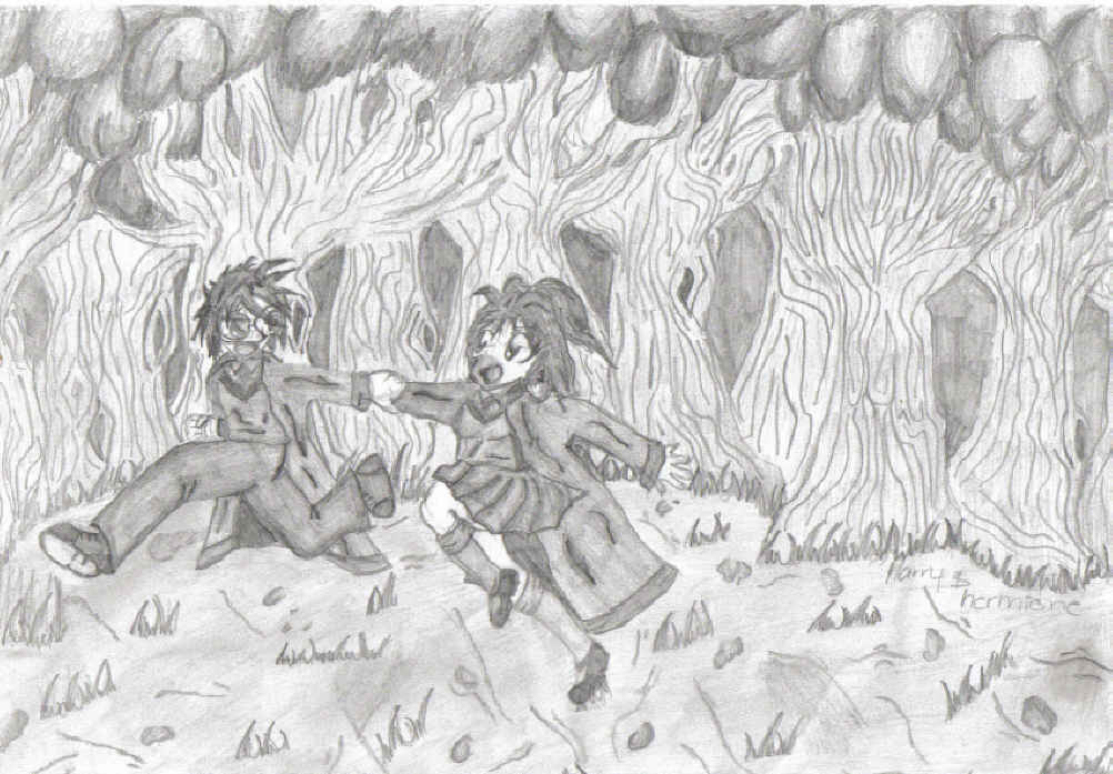 harry and hermione in the forbidden forrest by Loony_lovegood