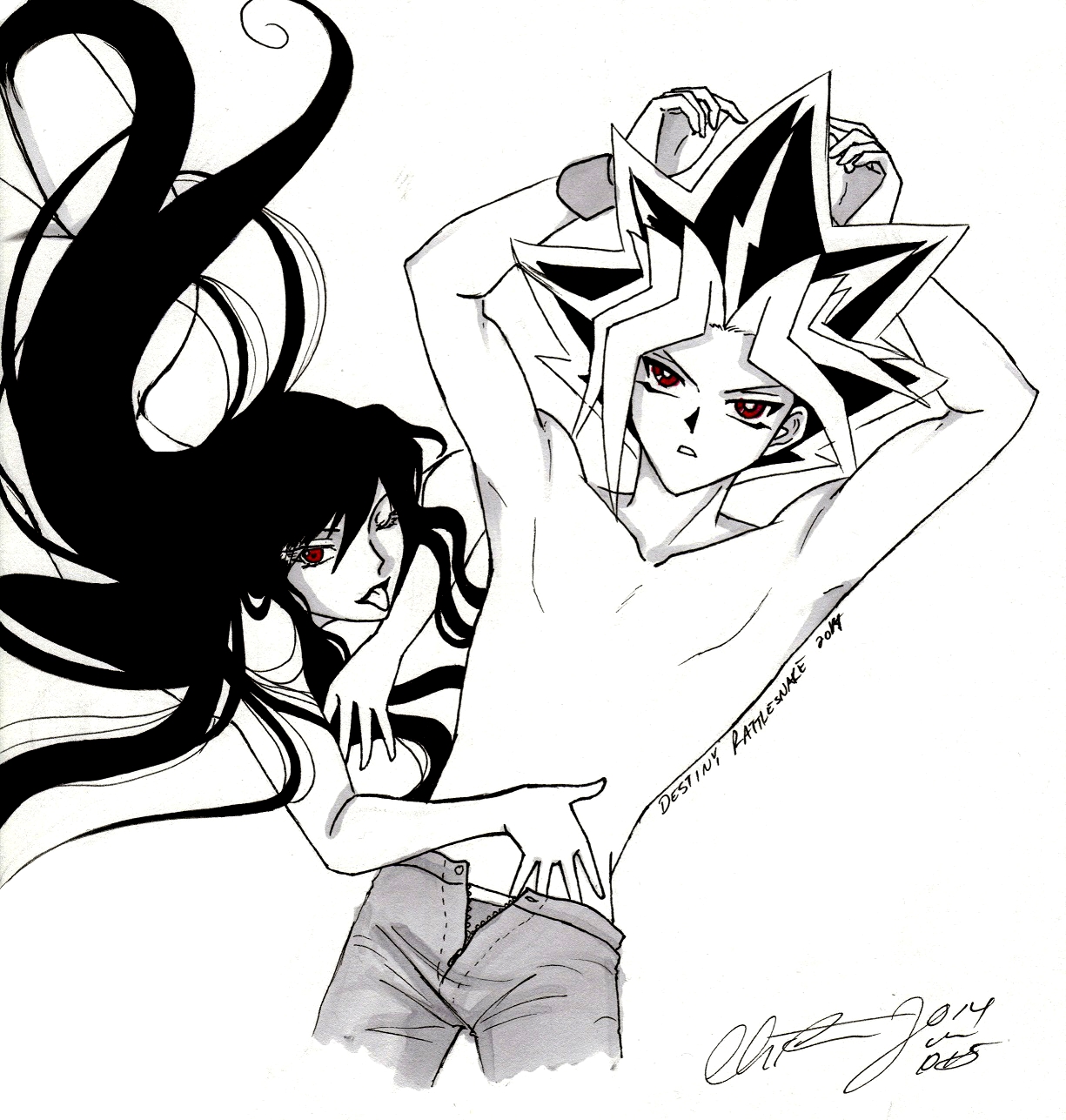 Atem & Marceline (Request) by LordessAnnara14