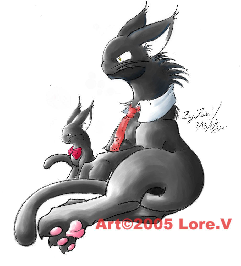 Noir Nekos workers by LoreV-of-the-Black-Hat