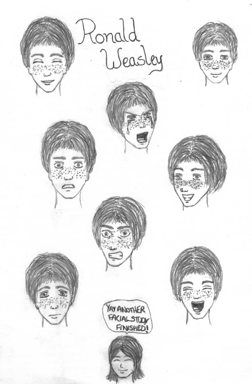 A facial study of Ron Weasley by Lorella