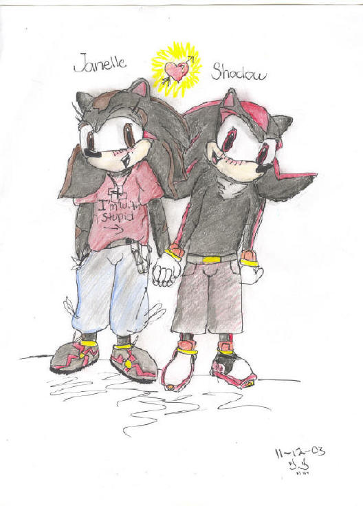 Janelle and Shadow hands by LovinShadowTheHedgehog