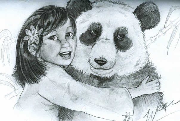 Girl and Panda by Lucky2bBlonde