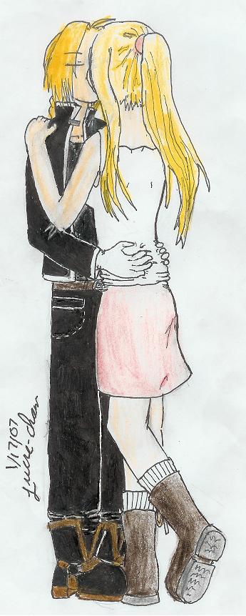 Ed x Winry Kiss by LucreChan