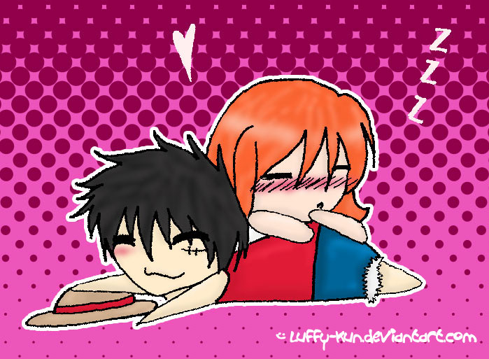 Luffy & Nami Sleepies by LuffySP