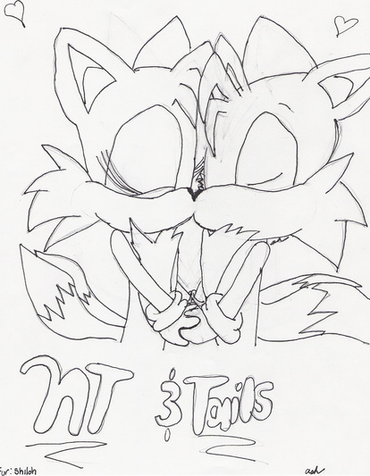 (request from shiloh) NT and Tails Kissing by Luna_the_Hedgehog