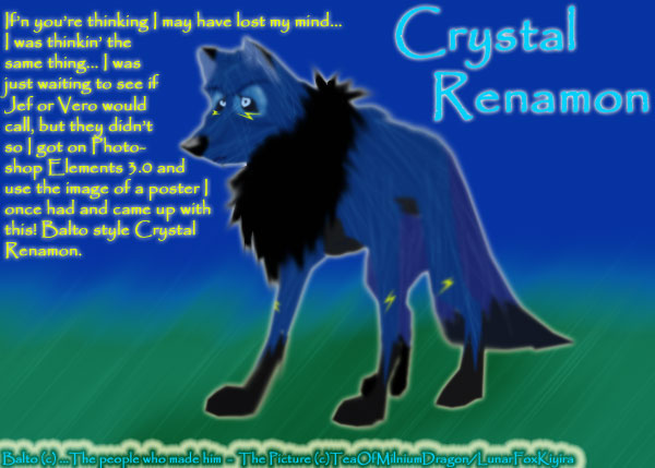 Crystal Renamon Wolf by LunarFoxKiyira