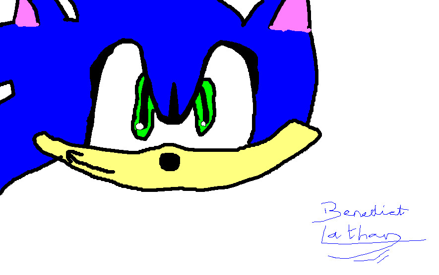 my first sonic pic on the computer by LunarHedgehog64
