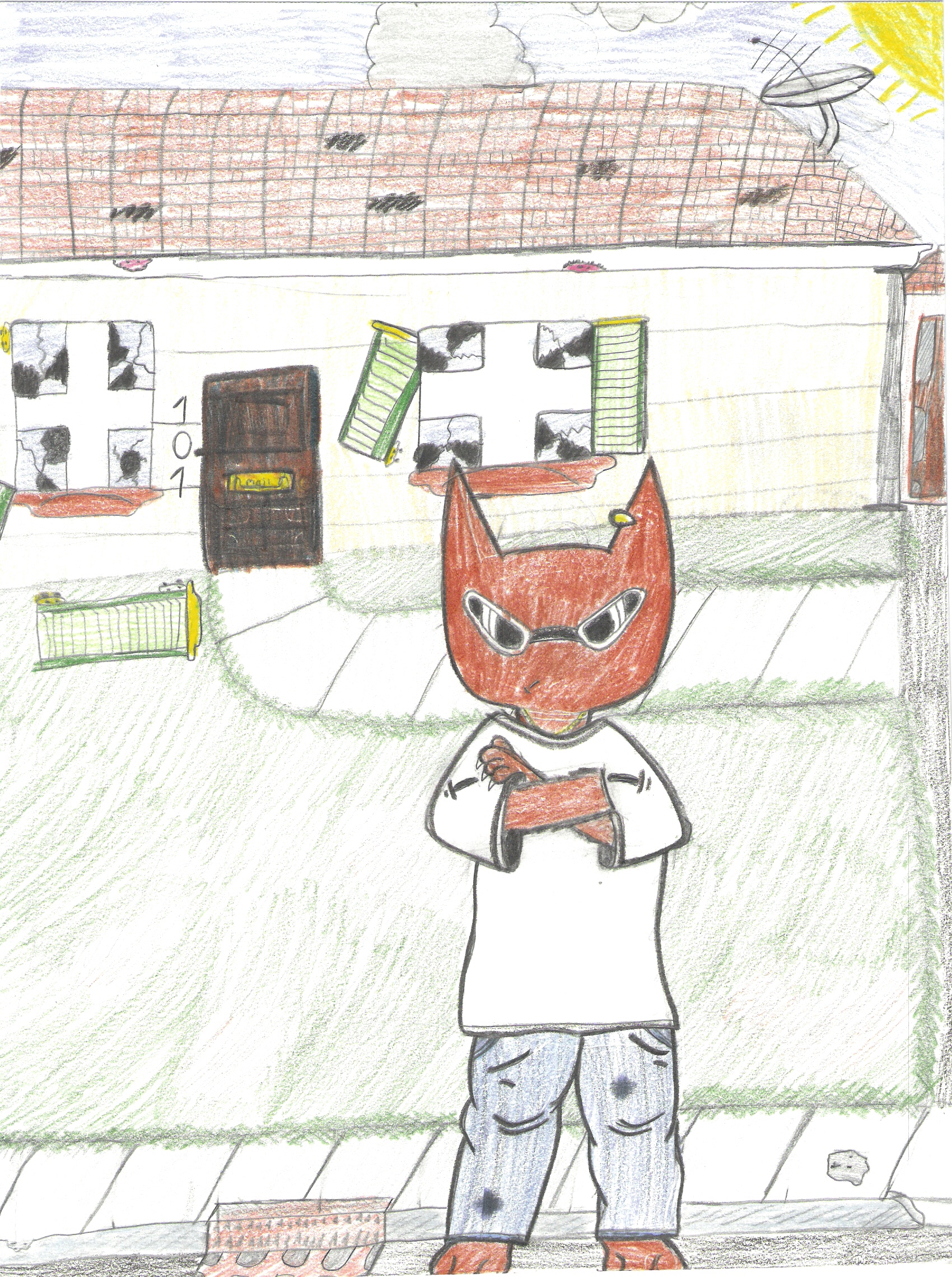 Myself in the Ghetto as a cat by Lurking_Shadow_Creature