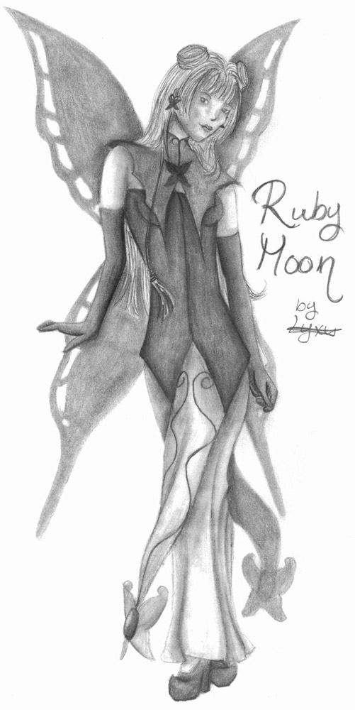 Black & White Ruby Moon by Lyxy