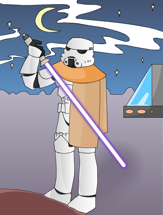 Stormtrooper with a saber by labpizza