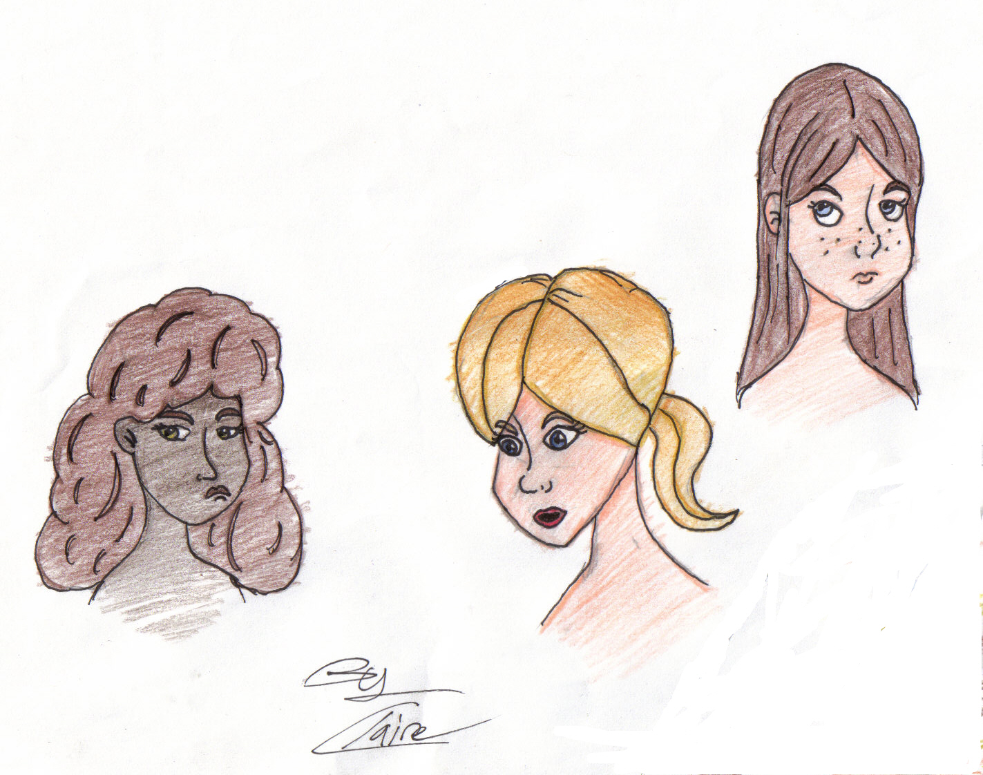 Random Drawings of Girls by lady_caprina