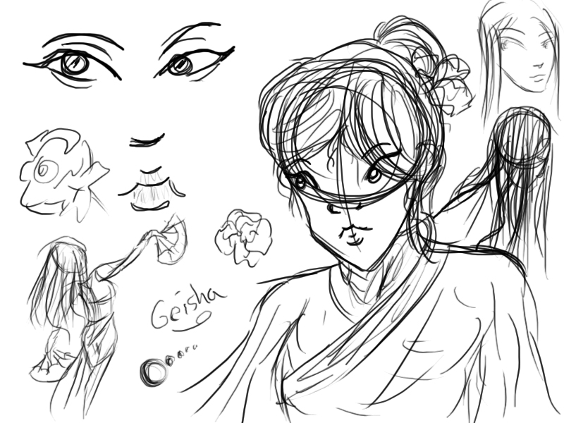 Geisha sketches by lady_caprina