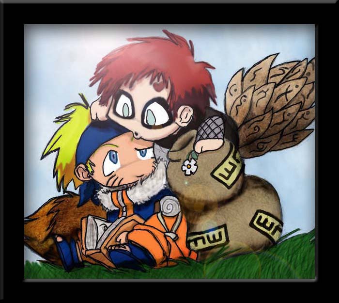 Gaara and Naruto: Nosy Chibis by lady_chimera25