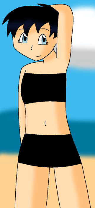 Videl at the Beach by lady_darkfire