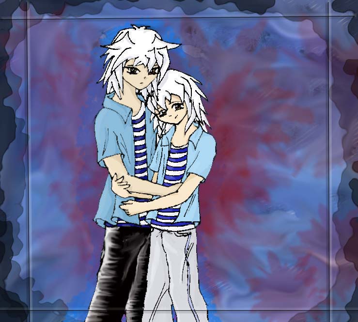 Bakura and Ryou *coloured* by lady_saturun