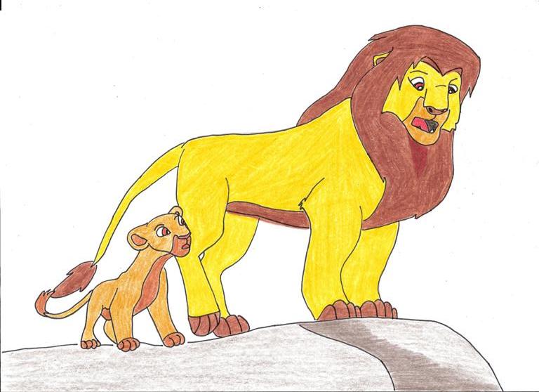 Simba and Kiara by lareske