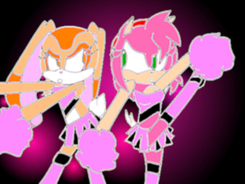 Request for starhero3 Amy and Cream as Cheerleaders by lazertails