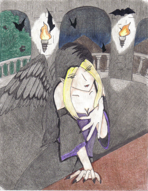 Gothic angel (coloured) by legato_sama