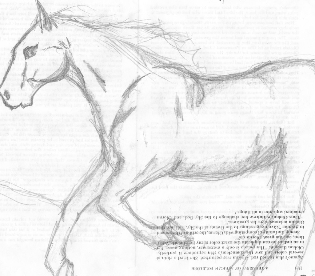 Horse on back of homework -_- by lemony_chan