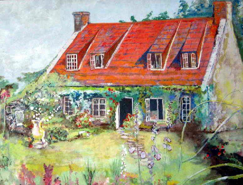 Nature landscape Paintings I did c1970s (1 of 5) - Cottage and Garden by liggybird