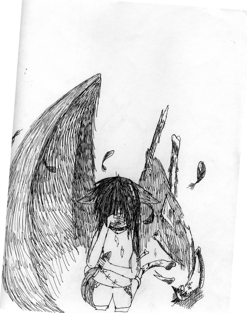 Luna the Fallen Angel by lightbloodwolf11