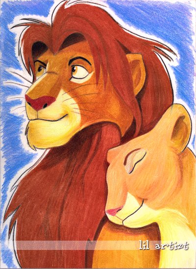 Simba and Nala by lil_artizt