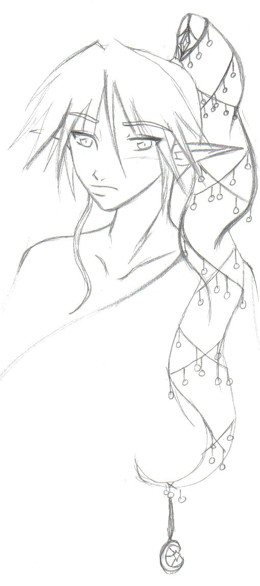 Akaru's hair  sketch by lildragonboy