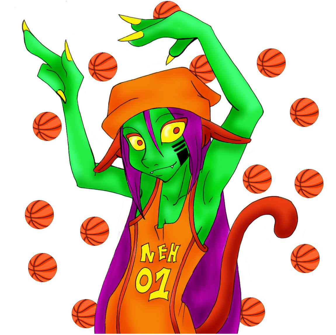 Basketball alien by lildragonboy