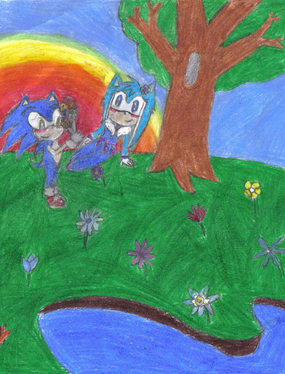 lilsoniclover's request Crystal and Sonic by lilshadowlover642