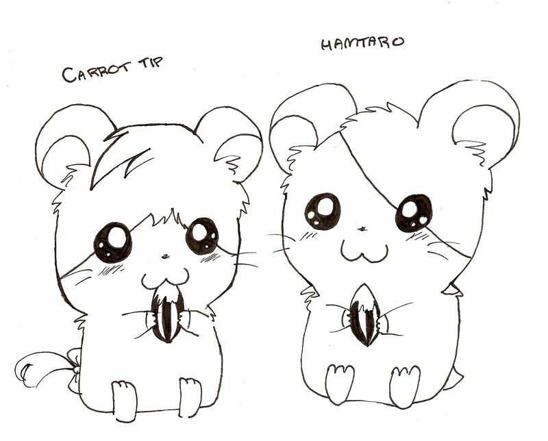 Hamtaro and Carrot-Tip by liltrix7