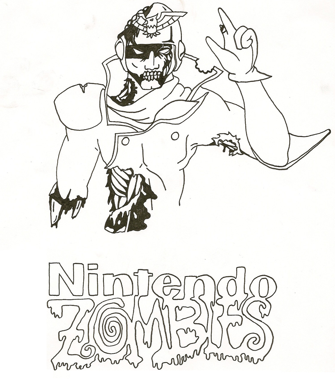 captain falcon zombie ink by linkistheman