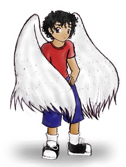 Some angel kid I drew by little_caitlin