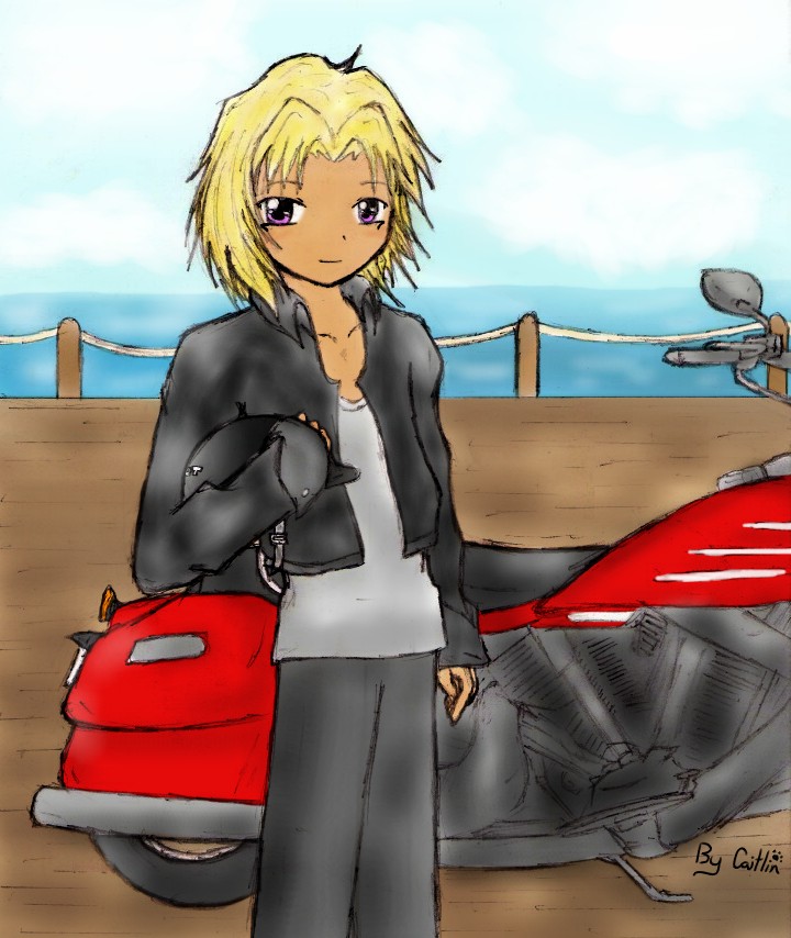 Malik and his motorcycle by little_caitlin
