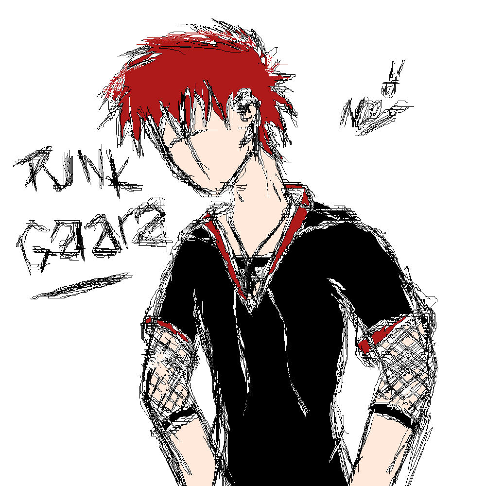 Punk gaara sketch by little_romy_fan