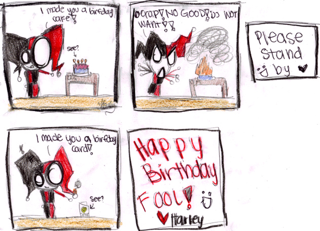 Halrey Quinn's Birthday message by littlemissmorbid
