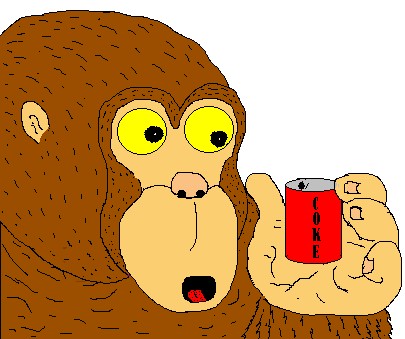 Gorilla and his soda by littlewillie