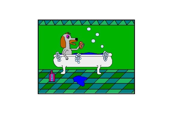 Dog In Tub by littlewillie