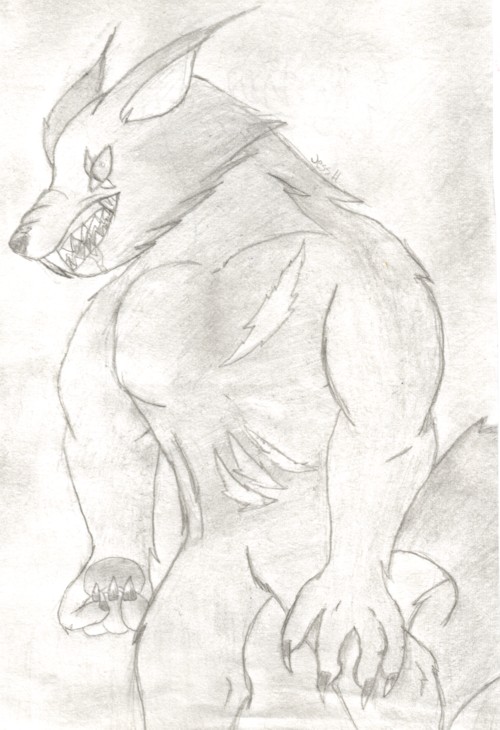 Werewolf (very old pic) by love_2_write_stuff