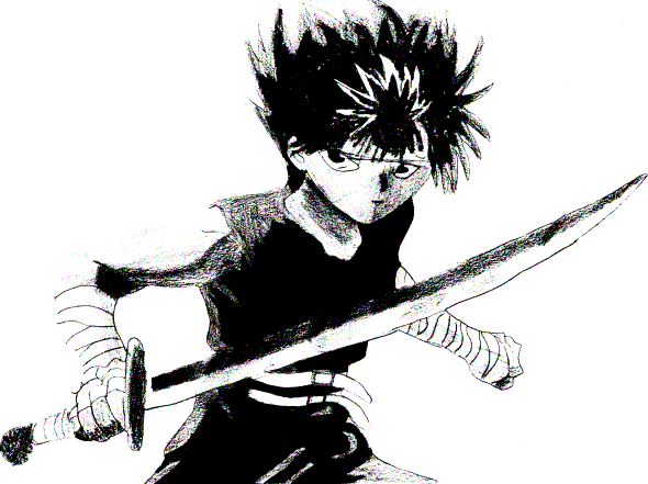 Hiei in fighting stance by lrsims91