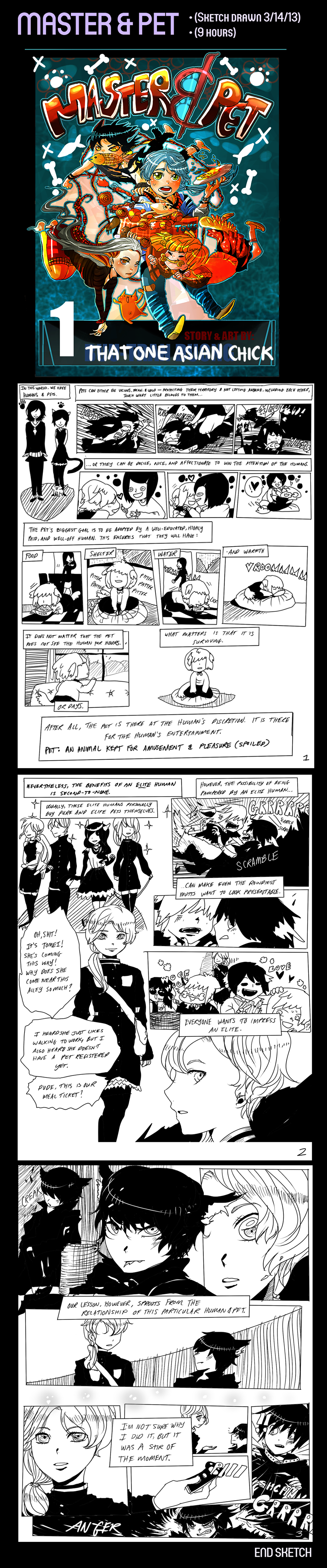 Master & Pet (Manga Sketch) by luckylace222