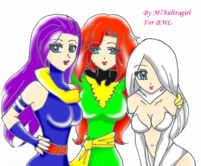 Psylocke, Phoenix & Emma by M78ultragirl