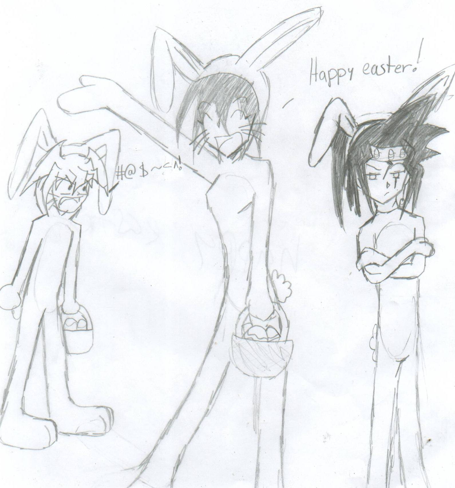 easter with me duke and bakura by MINA-CHAN