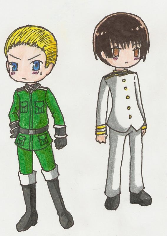 APH - Chibi Germany and Japan by MINA-CHAN