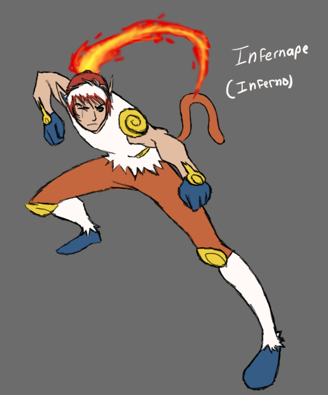 Infernape Gijinka Inferno by MINA-CHAN